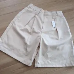 ベージュ プリーツ入り キュロット