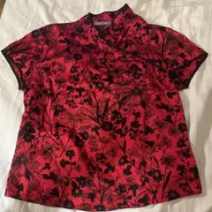 KENAR 半袖 ブラウス 花柄 チャイナ風