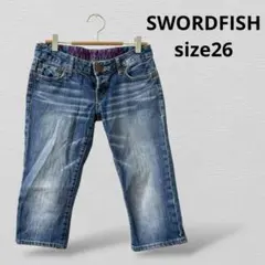 SWORDFISHソードフィッシュ デニム クロップドパンツ　26インチ　ブルーのサムネイル
