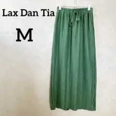 Lax Dan Tia グリーン プリーツスカート 【M】 楊柳 スリット入り