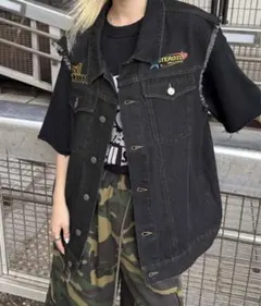 【最終値下げ】sedacle カットオフデニム ワッペン ベスト 匿名配送