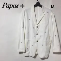 パパスプラス ペンギン＆ロゴ刺繍 ジャケット M/papas+ コットンレーヨンのサムネイル
