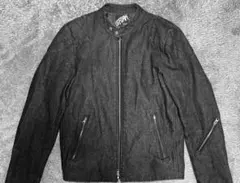 レフラー leflah ブラックデニムライダースジャケット L