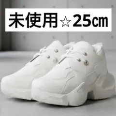 【新品未使用】LOVEHUNTER 厚底 モード スニーカー 白 3L 25㎝のサムネイル