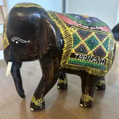 タイ製 手描き象の置物