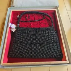 美品　黒珊瑚　黒サンゴ　ハンドバッグ　手作り工芸品　木箱入 XL028 美品 黒珊瑚 黒サンゴ ハンドバッグ 手作り工芸品 木箱入 XL028