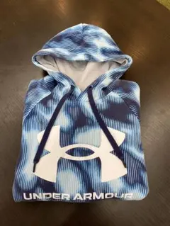 UNDER ARMOUR ブルーホワイト柄 パーカーy2k短丈