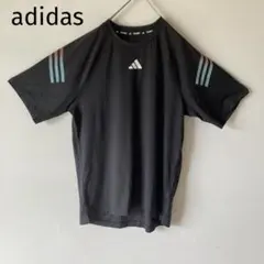 未使用♡アディダス Tシャツ ロゴ　メッシュ　吸湿性　黒　トレーニングT 運動