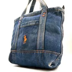 ポロラルフローレン 114 ミニトートバッグ デニム ポニー 肩掛け