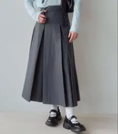 Birthday room グレー プリーツスカート ロング丈