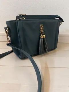 INGNI ショルダーバッグ タッセル付き ブルーグリーン