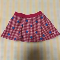 ミキハウス赤と青の水玉模様スカート Sサイズ