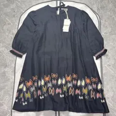 希少♡新品タグ付 ミナペルホネン Sky Flower スモックワンピース 刺繍