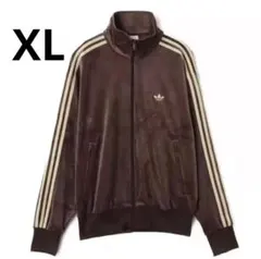 新品 XL adidas ベロア トラックトップ ダークブラウン アディダス