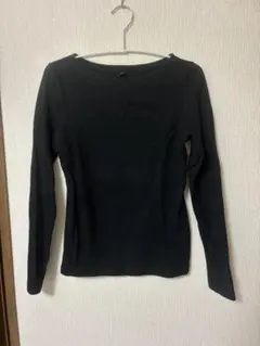UNIQLO ボートネックリブTシャツ　ブラック