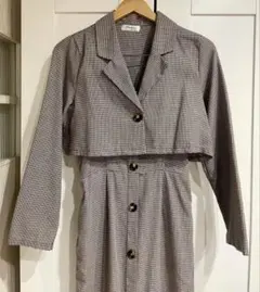 千鳥格子　セットアップ　ジャケット　ワンピース