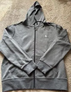 ポロ　ラルフローレン ダブルニットパーカー フーディ グレー メンズ L