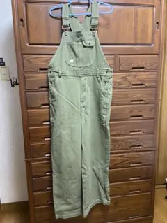 未使用品　spoon ステッチ入りオーバーオール　抹茶色