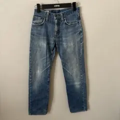 EDWIN ブルー　ストレート　ダメージ　デニム　ジーンズ　パンツ