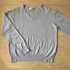 INEDブルーVネック 長袖ニット