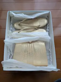 ゴールド 草履とバッグのセット