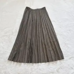 ユニクロ プリーツスカート チェック柄 ウエストゴム フレアロング丈 綺麗め上品