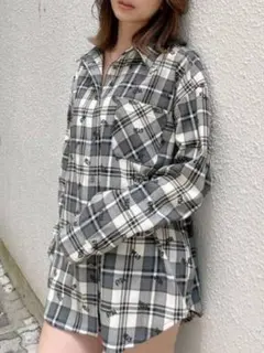 GYDA GYDA LOGO PATTERN BIG CHECK シャツ