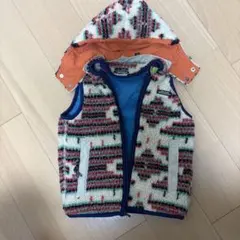 Denim Dungaree ボアベスト フード付き