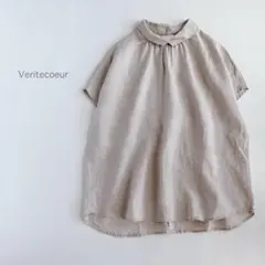 Veritecoeur ⿻ リネン 2wey バックボタンブラウス クロス襟 麻のサムネイル