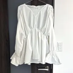 Bab キャンディースリーブギャザーブラウス