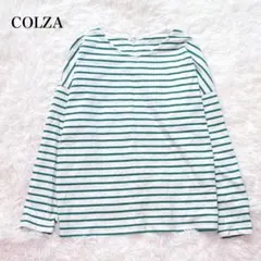 コルザ ロングTシャツ カットソー ボーダー柄 コットン ゆったり カジュアル