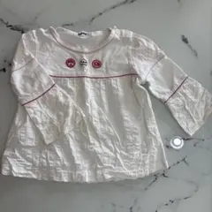 familiar 刺繍付きホワイトシャツ 90