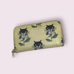 miumiu花と猫柄長財布(ジャンク)