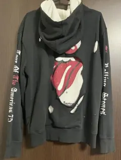 Rolling Stones ジップパーカー ダメージ加工 裏サーマルのサムネイル