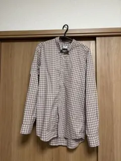 UNIQLO ブロードシャツ 長袖　チェック柄　 Lサイズ　ベージュ