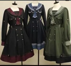 セーラー ひざ丈ワンピース