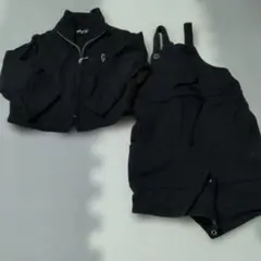 COMME CA ISM ブラックジャケット&ロンパース 80