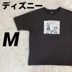 ディズニー ミッキー＆グーフィー コミック柄 Tシャツ M スミクロ