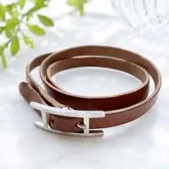 HERMESエルメス★レザーアクセサリーアピHapi ロングブレスレット刻印入のサムネイル