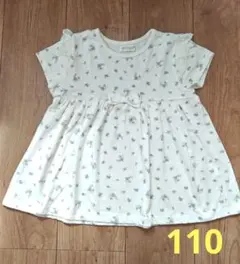 花柄　petit ange フレア　リボン　Tシャツ　110