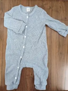 SHEIN リブ編みロンパース 6-9M ブルーグレー