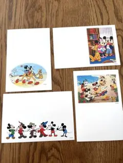 ミッキーマウス ポストカード4枚セット50ハガキ