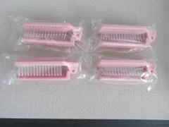 折りたたみ　くし　ヘアブラシ　ピンク色　4本セット　アメニティのサムネイル