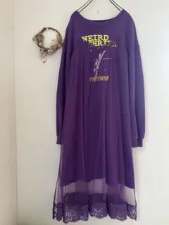 jouetie ジュエティ レースドッキングワンピース パープル 異素材ワンピ