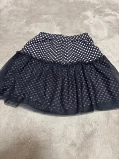 ドット柄スパッツタイプのスカート 130cm 黒/ピンク
