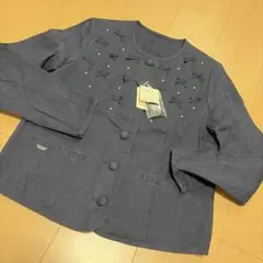 タグ付き新品　マドモアゼルノンノンパパス　Ｍ　ジャケット　長袖　リネン100%のサムネイル