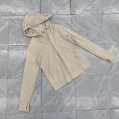 UNIQLO パーカー ジップアップ フード付き グレー シンプル Lサイズ