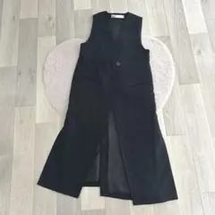 ♡ZARA♡シングルボタンロングベスト♡ロングジレ♡キレイめカジュアル♡シンプル