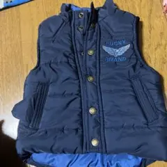 LUCKY BRAND フード付きダウンベスト 12M ネイビー
