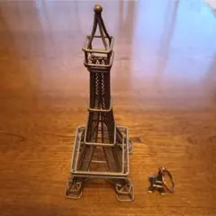 エッフェル塔 置物 オブジェ とキーホルダー　2点セット9×9cm　高さ23cm